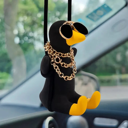 HNG-DCR-3 Shake Duck Car Pendant – Funny Rear View Mirror Hanging Ornament for Car, Home &amp; Office