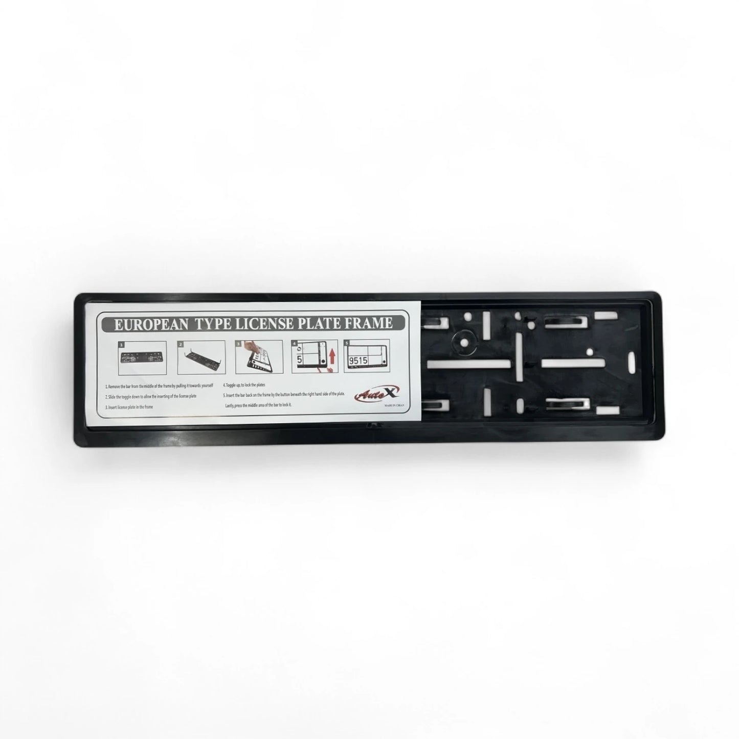 Pure Black – Universal Fit Slide-in License Plate Frame (LIC-FRM-1)