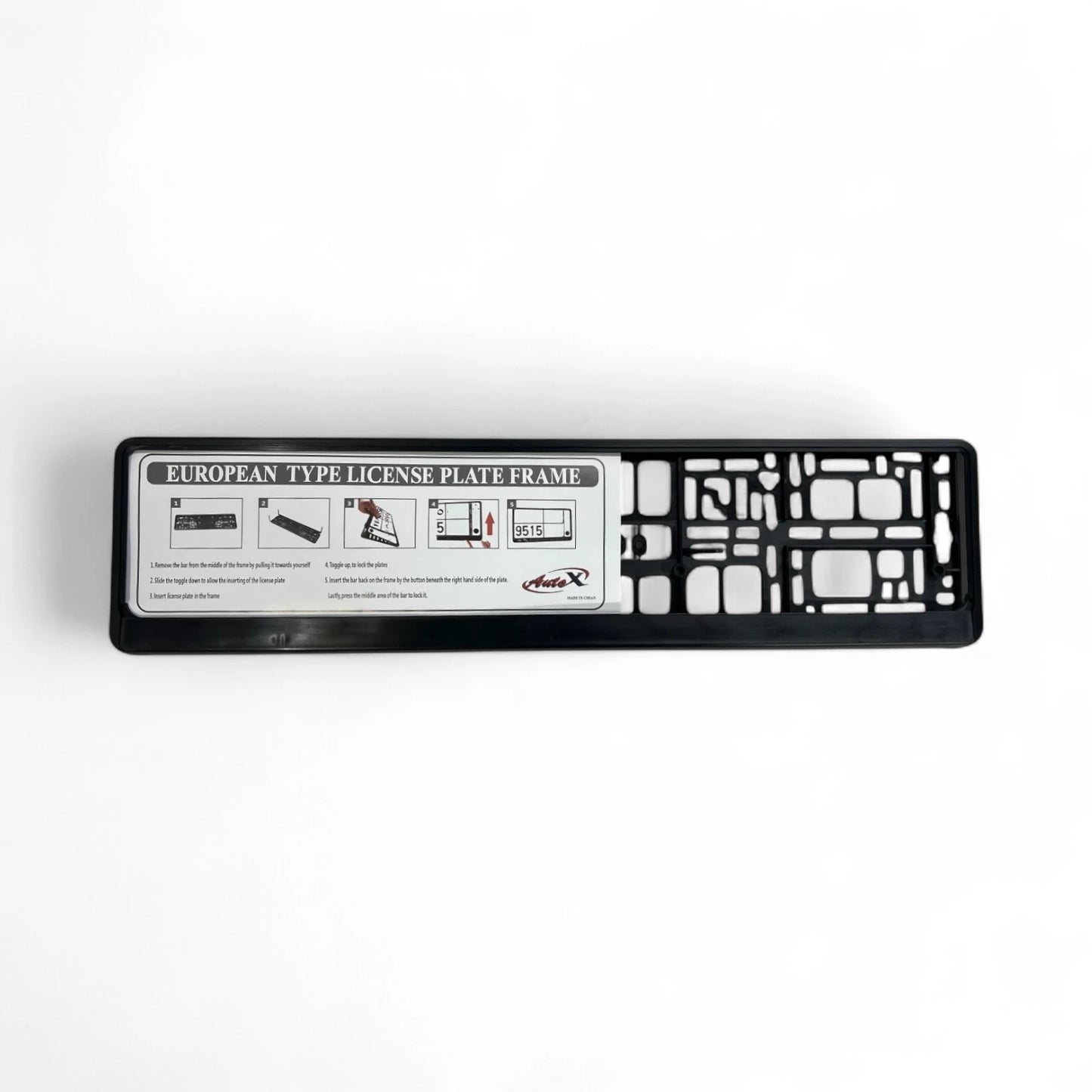 Pure Black – Universal Fit Slide-in License Plate Frame (LIC-FRM-1)