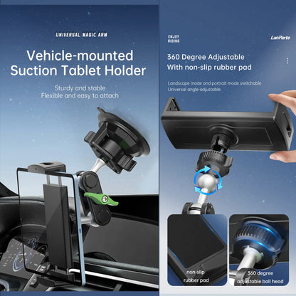 HLD-TEL-P1 Universal Tablet Car Mount Holder – Suction Cup with Adjustable Arm