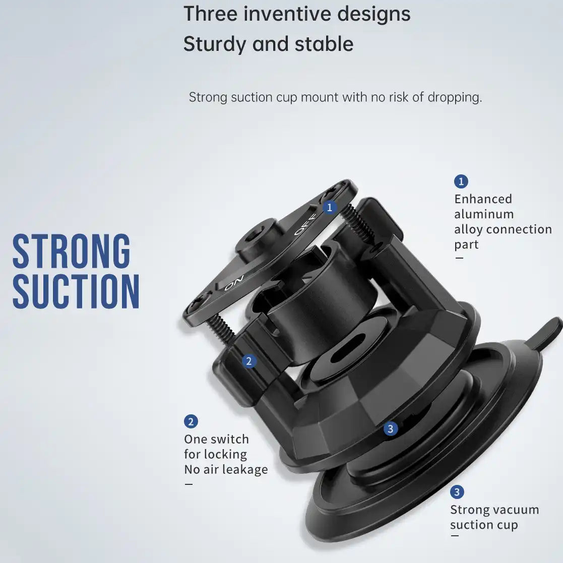 HLD-TEL-P1 Universal Tablet Car Mount Holder – Suction Cup with Adjustable Arm