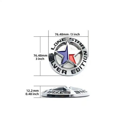 3D Metal Lone Star Texas Edition Car Emblem Badge – Universal Fit