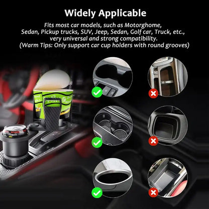 HLD-DRNK2388 2-in-1 Universal Car Cup Holder Expander – Adjustable Dual Drink Mount with Rotating Base