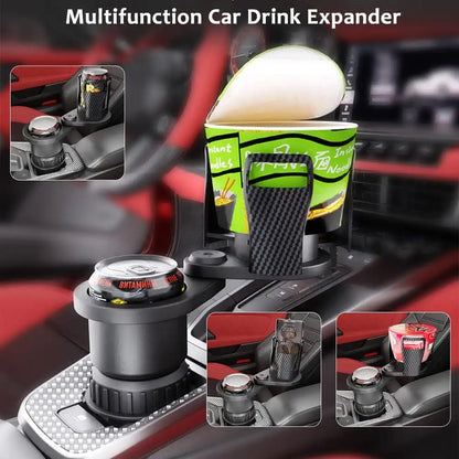 HLD-DRNK2388 2-in-1 Universal Car Cup Holder Expander – Adjustable Dual Drink Mount with Rotating Base