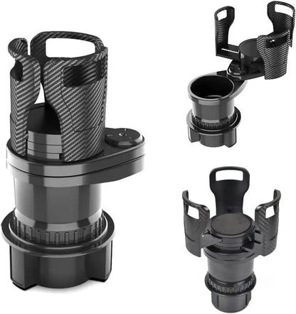 HLD-DRNK2388 2-in-1 Universal Car Cup Holder Expander – Adjustable Dual Drink Mount with Rotating Base