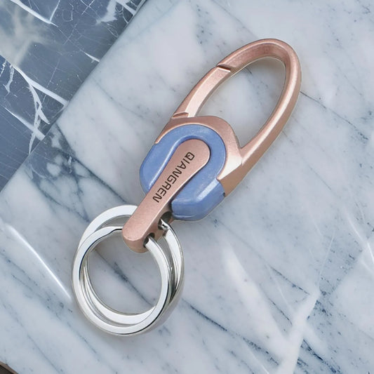 KEY-10750-8 Metal Hook Locking Keychain – Copper & Blue