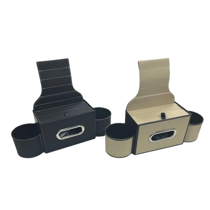 POK-NR115 Car Cup Holder & Multi-Functional Backseat Organizer – with Phone Holder, Tissue Box & Hooks