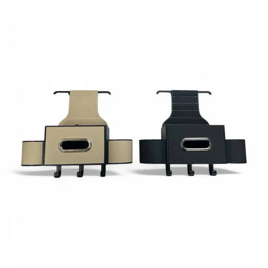 POK-NR115 Car Cup Holder & Multi-Functional Backseat Organizer – with Phone Holder, Tissue Box & Hooks