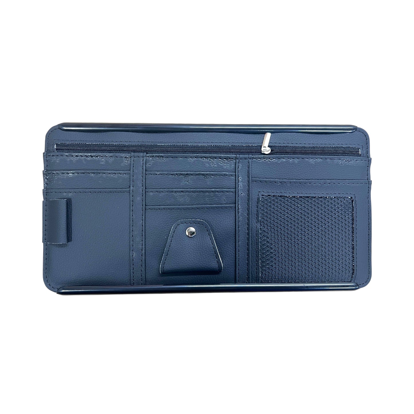 POK-VSR Premium Faux Leather Car Visor Organizer – Multi-Pocket Storage Sleeve