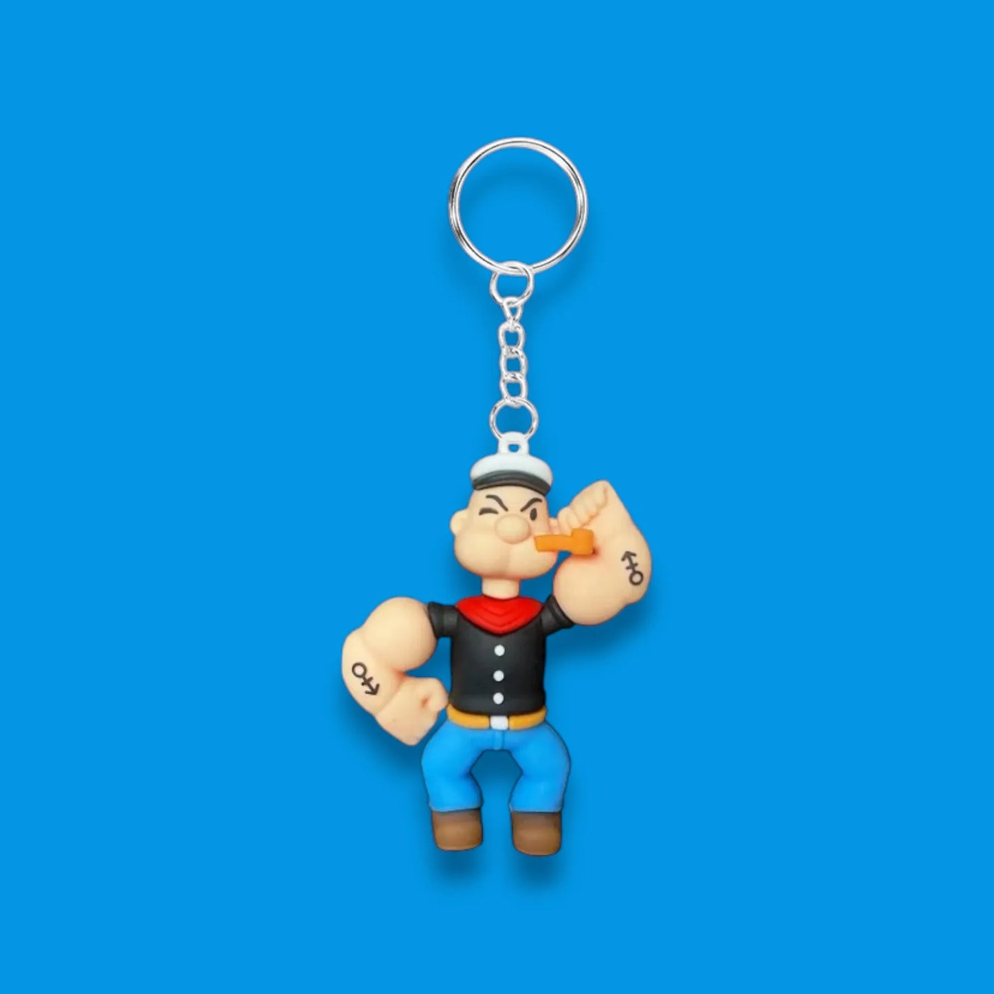 KEY-10750-9 Popeye PVC Keychain – Durable & Collectible Classic Cartoon Charm