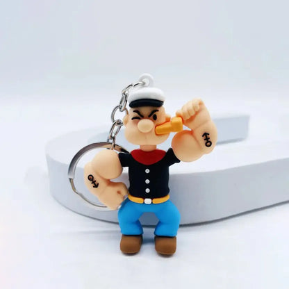 KEY-10750-9 Popeye PVC Keychain – Durable & Collectible Classic Cartoon Charm