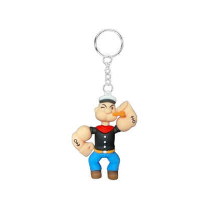 KEY-10750-9 Popeye PVC Keychain – Durable & Collectible Classic Cartoon Charm