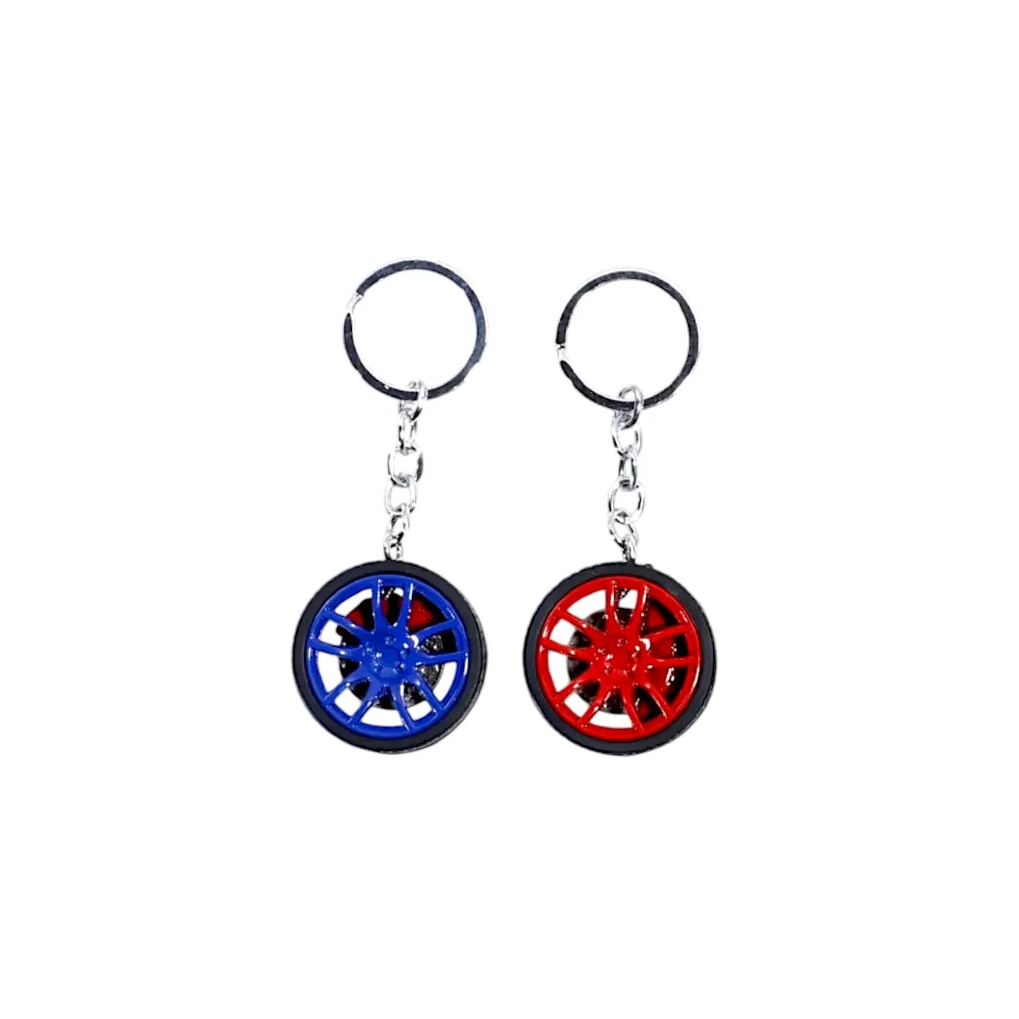 KEY-10750-19 Mini Wheel Rim Keychain – Metal Tire Hub Pendant for Car Lovers