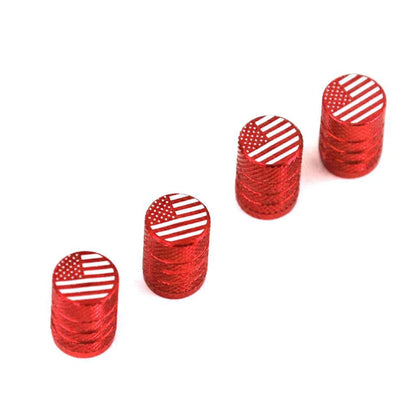 TV-LOGO-7 American Flag Tire Valve Stem Caps – Pack of 5 Aluminum Valve Covers for Cars, SUVs, and Trucks
