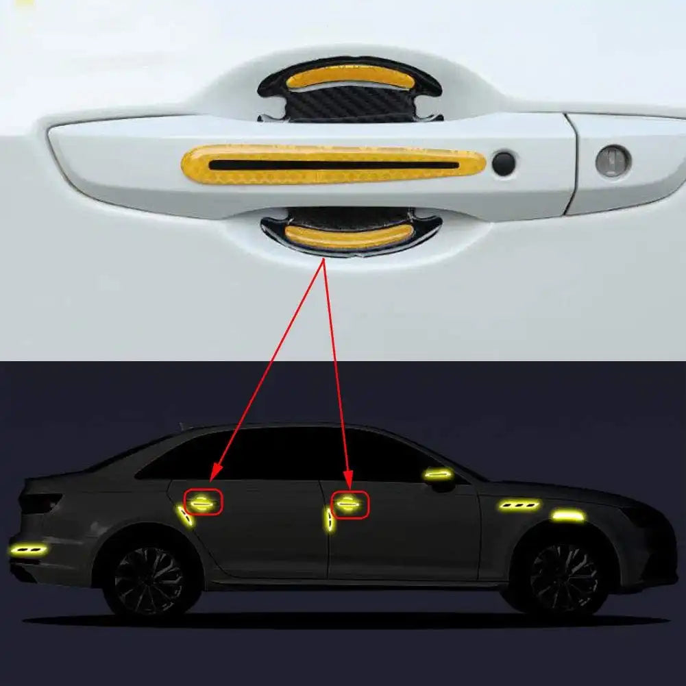 3D Reflective Door Handle Scratch Protector – Anti-Scratch & Safety Sticker Set