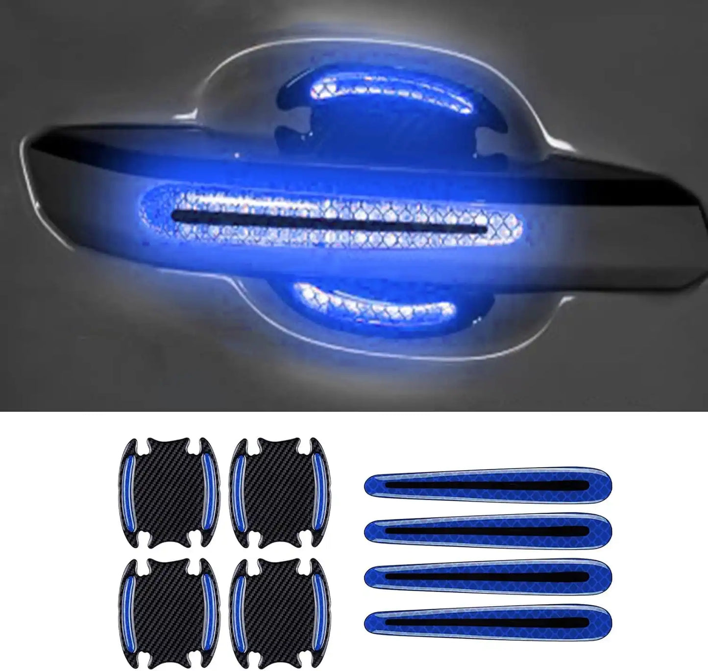 3D Reflective Door Handle Scratch Protector – Anti-Scratch & Safety Sticker Set