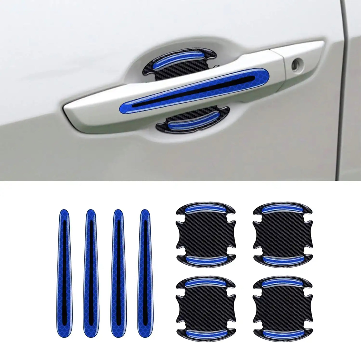 3D Reflective Door Handle Scratch Protector – Anti-Scratch & Safety Sticker Set