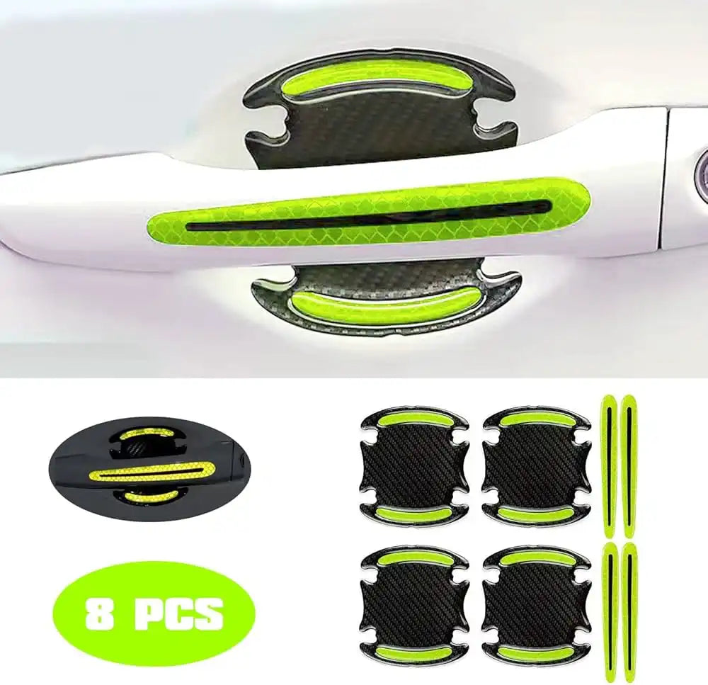 3D Reflective Door Handle Scratch Protector – Anti-Scratch & Safety Sticker Set
