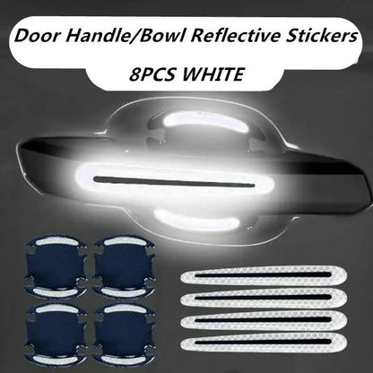 3D Reflective Door Handle Scratch Protector – Anti-Scratch & Safety Sticker Set