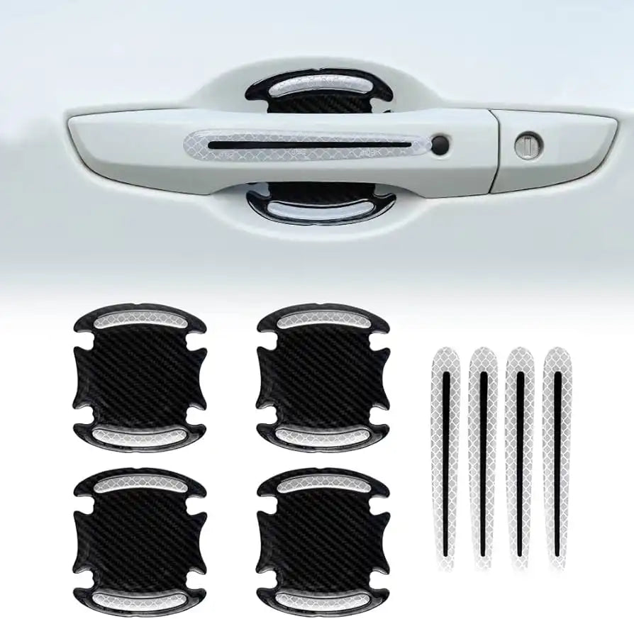 3D Reflective Door Handle Scratch Protector – Anti-Scratch & Safety Sticker Set