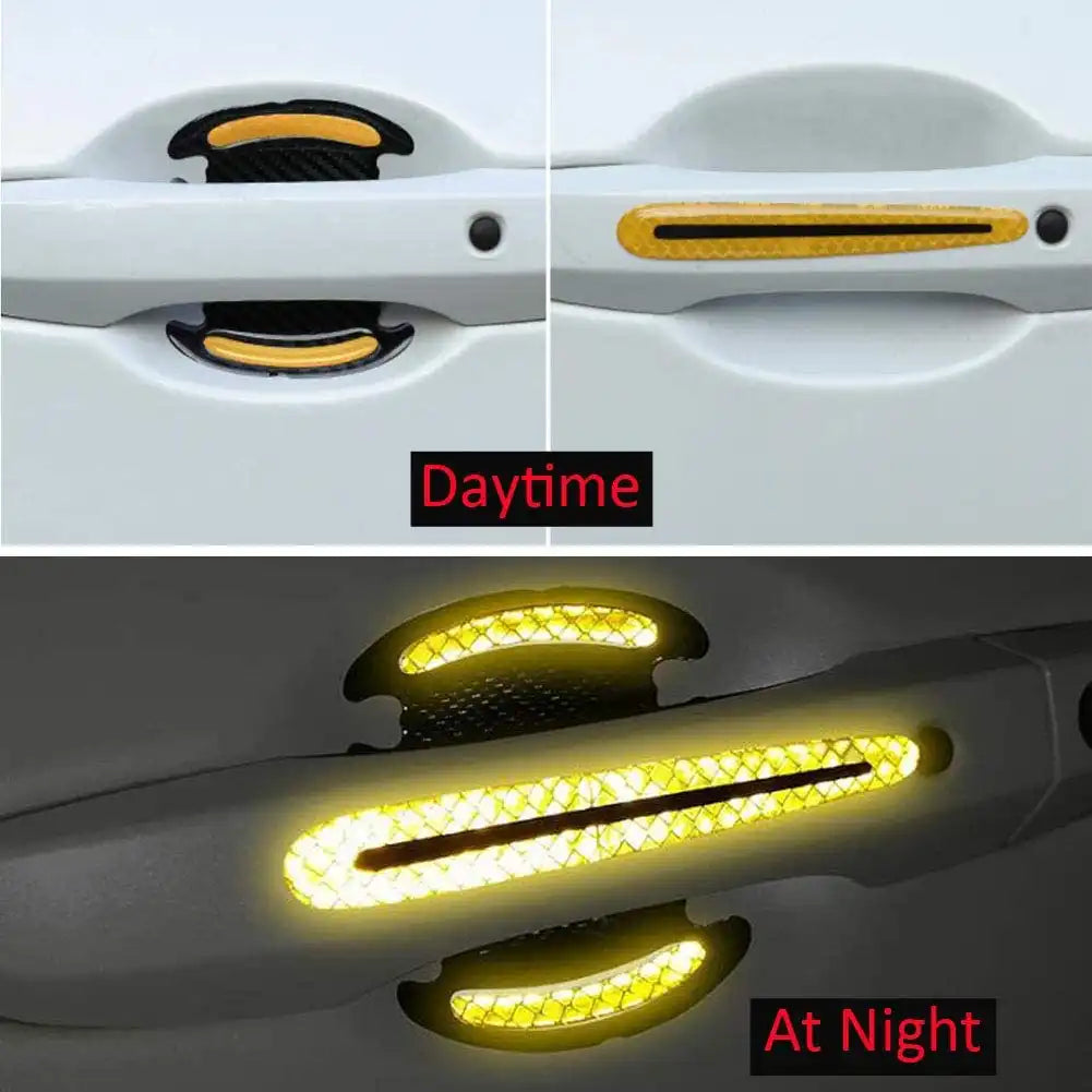 3D Reflective Door Handle Scratch Protector – Anti-Scratch & Safety Sticker Set