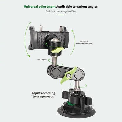 UNIVERSAL SUCTION CUP CAR PHONE HOLDER MOUNT ALUMINUM