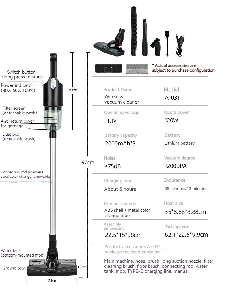Handheld Cordless Vacuum Cleaner – Lightweight, Powerful, and Portable VC-A073