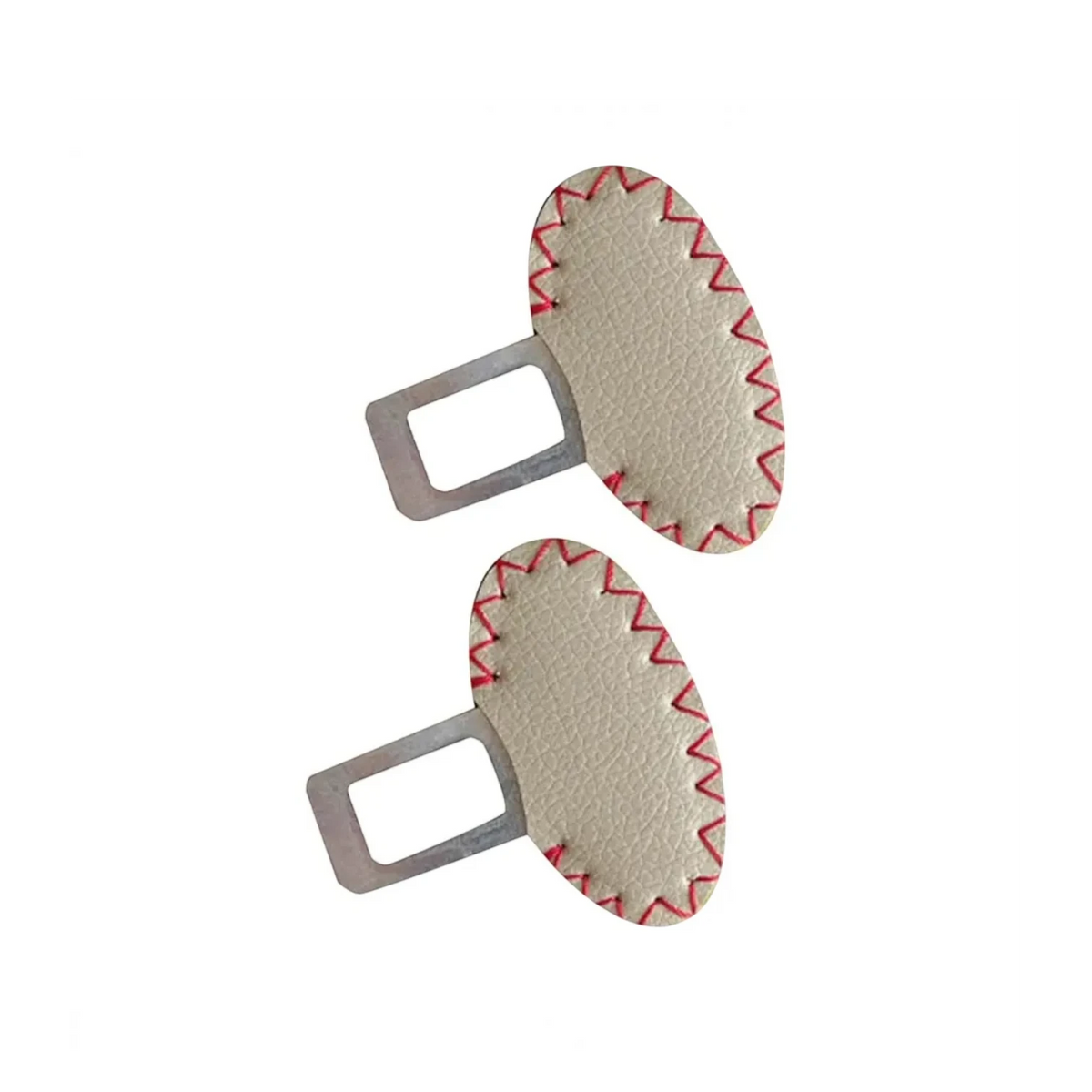 SAFE-BKL-050 | Leather-Wrapped Car Seat Belt Buckle Alarm Stopper Clip (2-Pack)