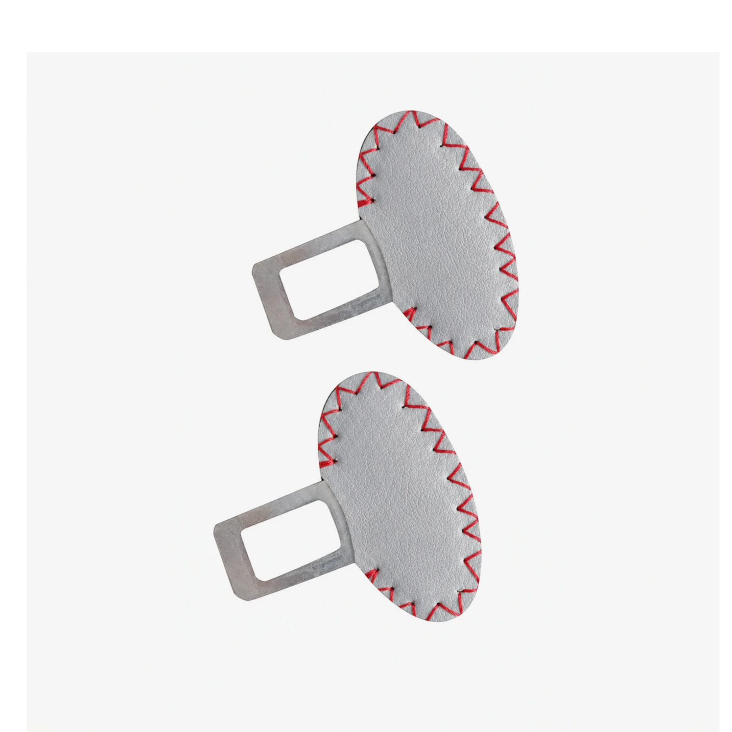SAFE-BKL-050 | Leather-Wrapped Car Seat Belt Buckle Alarm Stopper Clip (2-Pack)