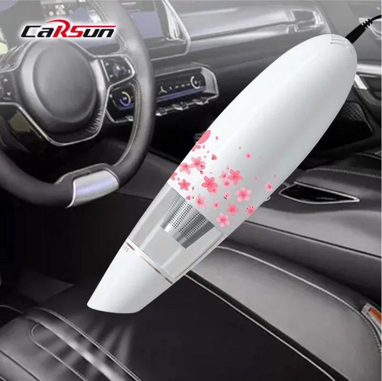 CARSUN Sakura Car Vacuum Cleaner – 4000Pa Suction | Wet & Dry | 12V Plug-in VC-1653-1