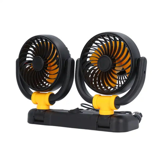 DUAL HEADS 11.5CM FOLDABLE CAR FAN 12V