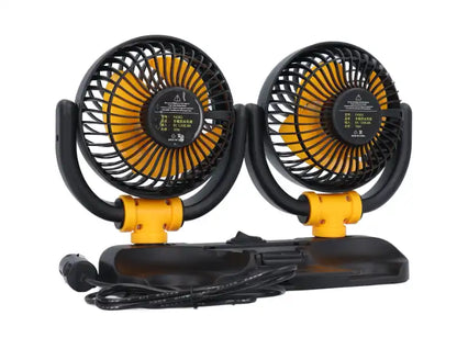 DUAL HEADS 11.5CM FOLDABLE CAR FAN 12V