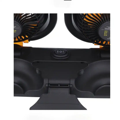 DUAL HEADS 11.5CM FOLDABLE CAR FAN 12V