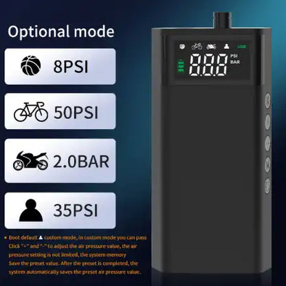 AC-C2812 CARSUN Cordless Car Tire Inflator – 12V Smart Wireless Air Pump with Digital Display