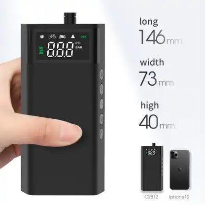 AC-C2812 CARSUN Cordless Car Tire Inflator – 12V Smart Wireless Air Pump with Digital Display