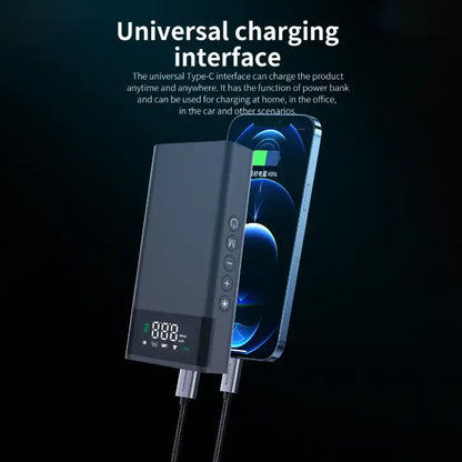 AC-C2812 CARSUN Cordless Car Tire Inflator – 12V Smart Wireless Air Pump with Digital Display