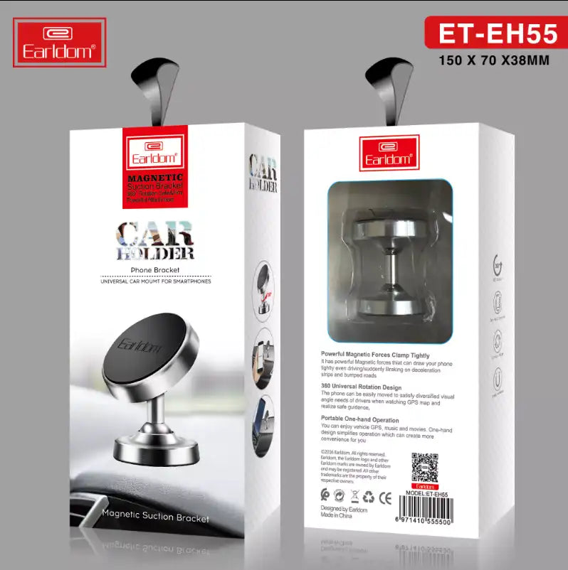 TEL-MAG-NTOS Magnetic Dashboard Phone Holder – Universal Mount for Smartphones (Black)