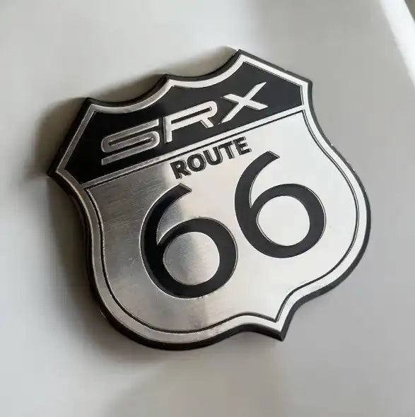 3D Route 66 Metal Car Sticker – Commemorative Aluminum Emblem