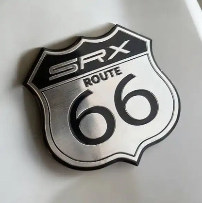 3D Route 66 Metal Car Sticker – Commemorative Aluminum Emblem
