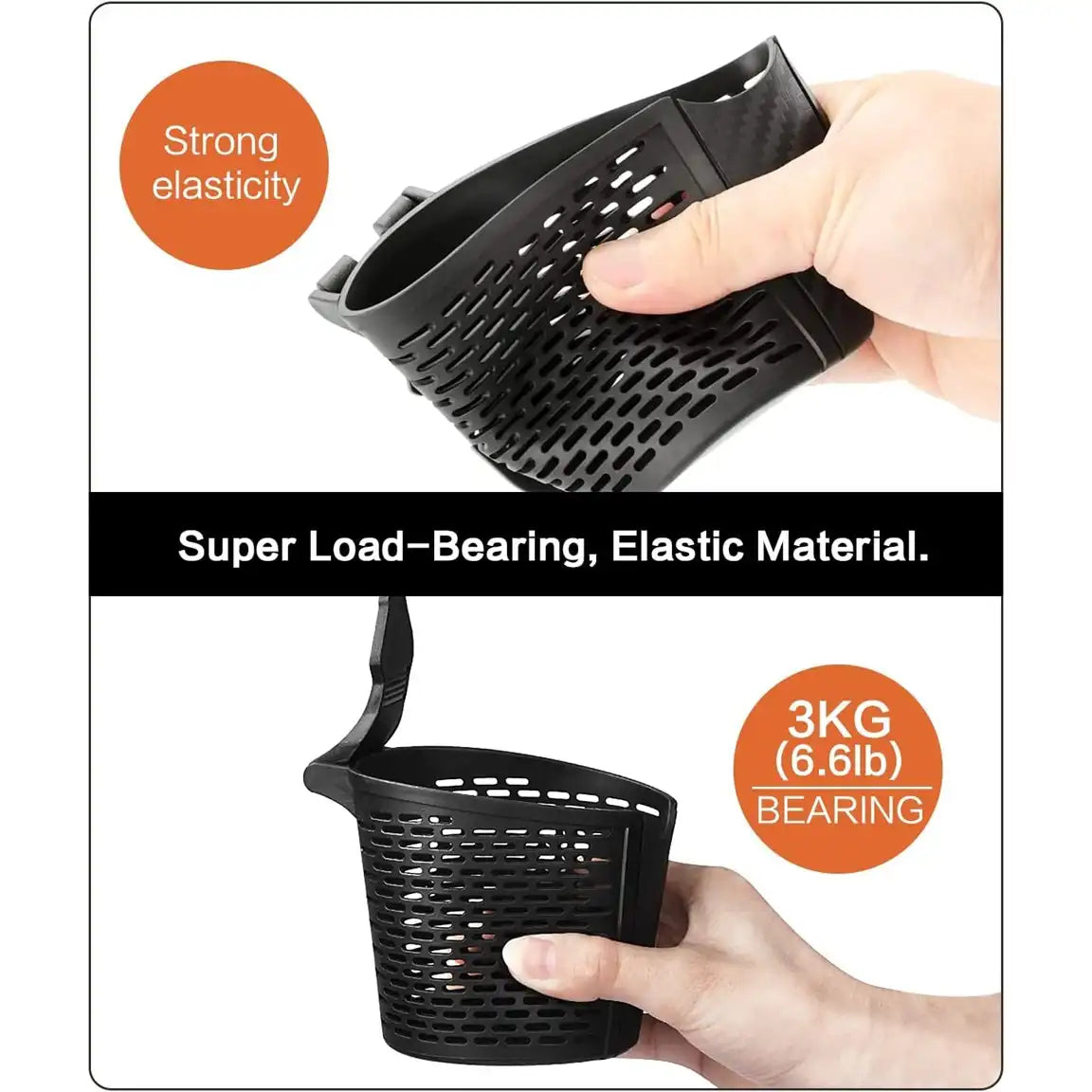 HLD-DRNK-C1743 Universal Car Backseat Cup & Storage Holder – Headrest Hanging Organizer