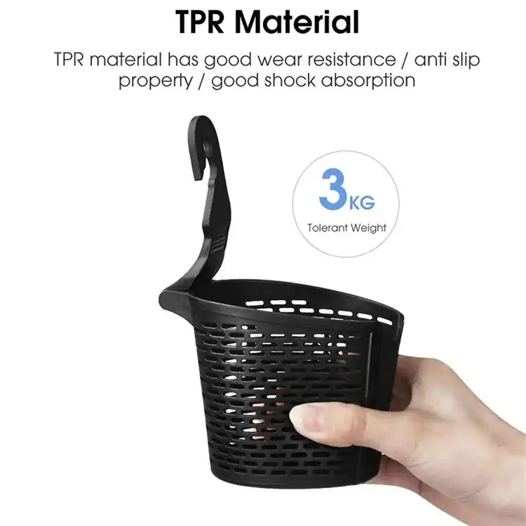 HLD-DRNK-C1743 Universal Car Backseat Cup & Storage Holder – Headrest Hanging Organizer