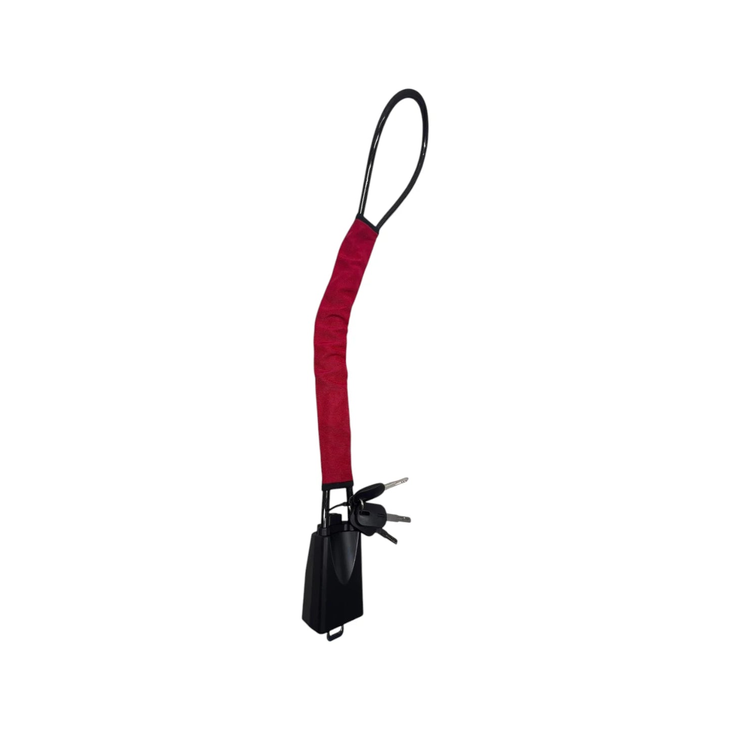 STR-LOK-YH2209 | Universal Heavy-Duty Steel Cable Steering Wheel to Seat Belt Lock (Red/Black)