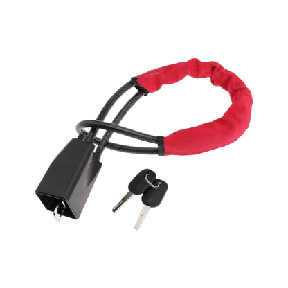 STR-LOK-YH2209 | Universal Heavy-Duty Steel Cable Steering Wheel to Seat Belt Lock (Red/Black)