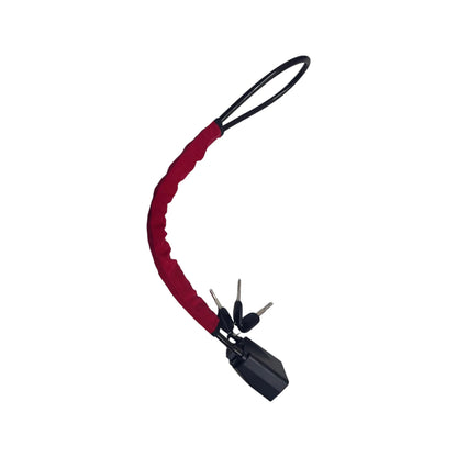 STR-LOK-YH2209 | Universal Heavy-Duty Steel Cable Steering Wheel to Seat Belt Lock (Red/Black)