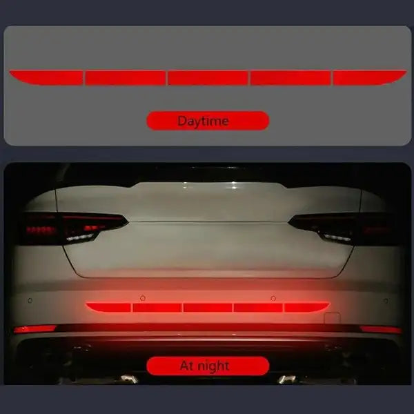 Reflective Tail Stickers Reflective Car Warning Strips – 2-Pack Rear Trunk &amp; Fender Anti-Collision Stickers (Red)