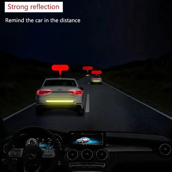 Reflective Tail Stickers Reflective Car Warning Strips – 2-Pack Rear Trunk &amp; Fender Anti-Collision Stickers (Red)