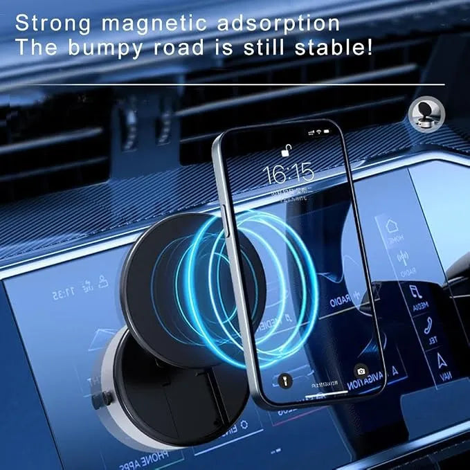 TEL-MAG-X10 | Foldable Vacuum Suction Magnetic Car & Laptop Phone Mount