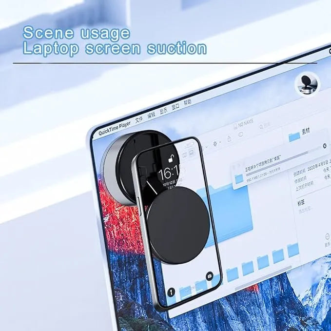 TEL-MAG-X10 | Foldable Vacuum Suction Magnetic Car & Laptop Phone Mount