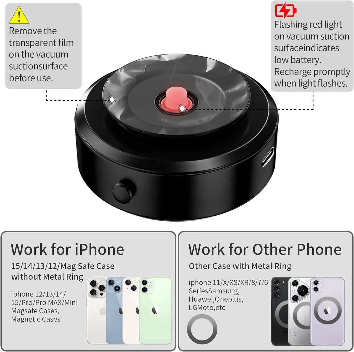 TEL-MAG-X8 | Smart Electric Vacuum Suction Magnetic Car Phone Mount