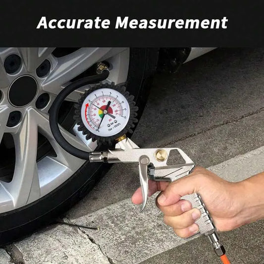 TG-QVA-5 | 3-in-1 Pistol Grip Tire Inflator Gauge with Pressure Bleeder